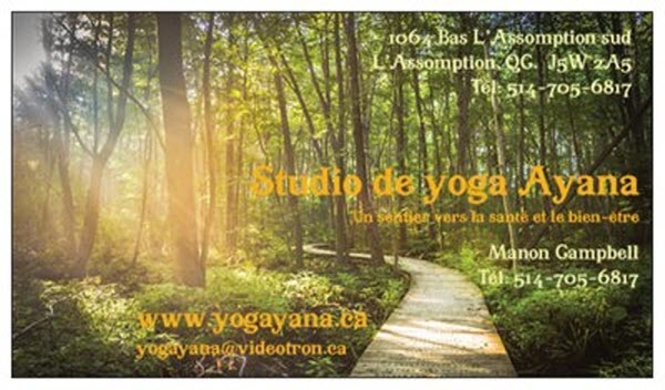 Studio Yoga Ayana | 1064 Rang du Bas de lAssomption N, LAssomption, QC J5W 2A5, Canada | Phone: (514) 705-6817