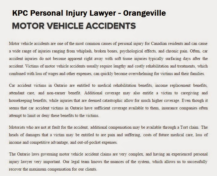 KPC Personal Injury Lawyer | 18 Robb Blvd #7, Orangeville, ON L9W 3L2, Canada | Phone: (800) 292-1223