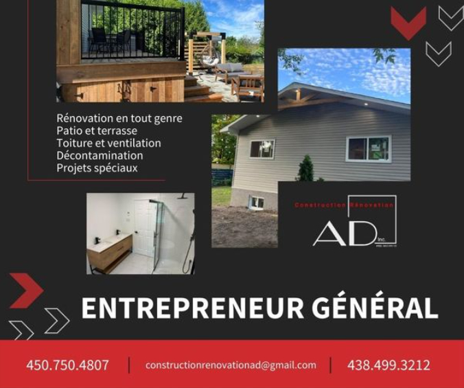 Construction Rénovation AD inc. | 430 Rang Sud, Saint-Thomas, QC J0K 3L0, Canada | Phone: (438) 499-3212