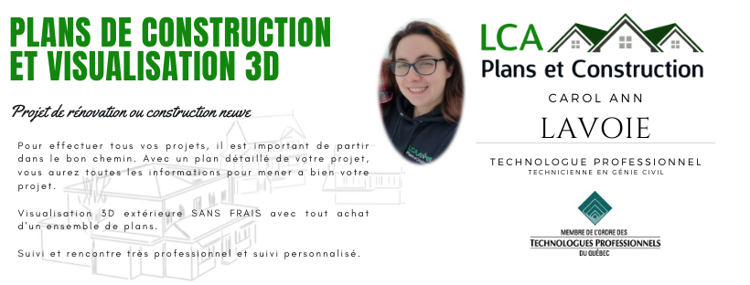 LCA Plans et Construction | 197, Saint-Michel-de-Bellechasse, QC G0R 3S0, Canada | Phone: (418) 941-1064