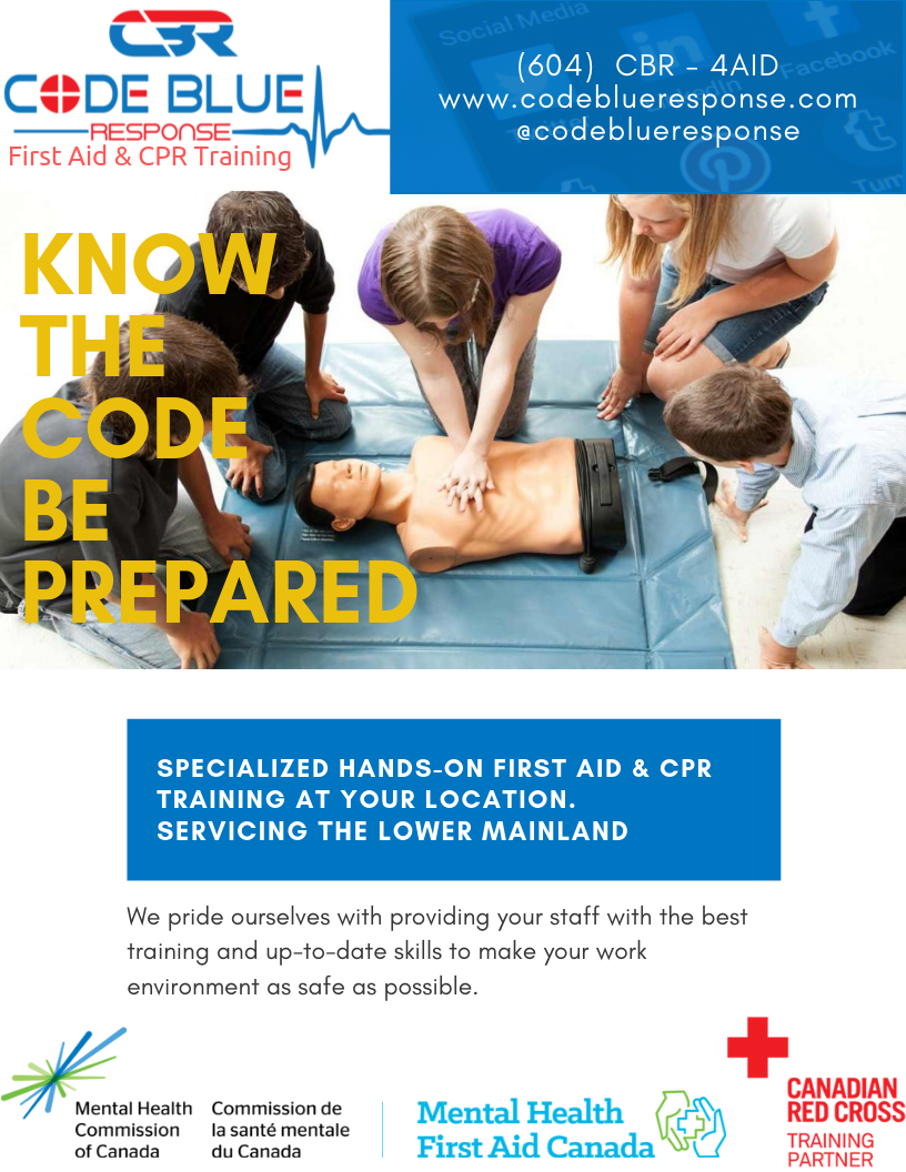 Code Blue Response First Aid Training | 15575 105 A Ave, Surrey, BC V3R 1S7, Canada | Phone: (604) 227-4243