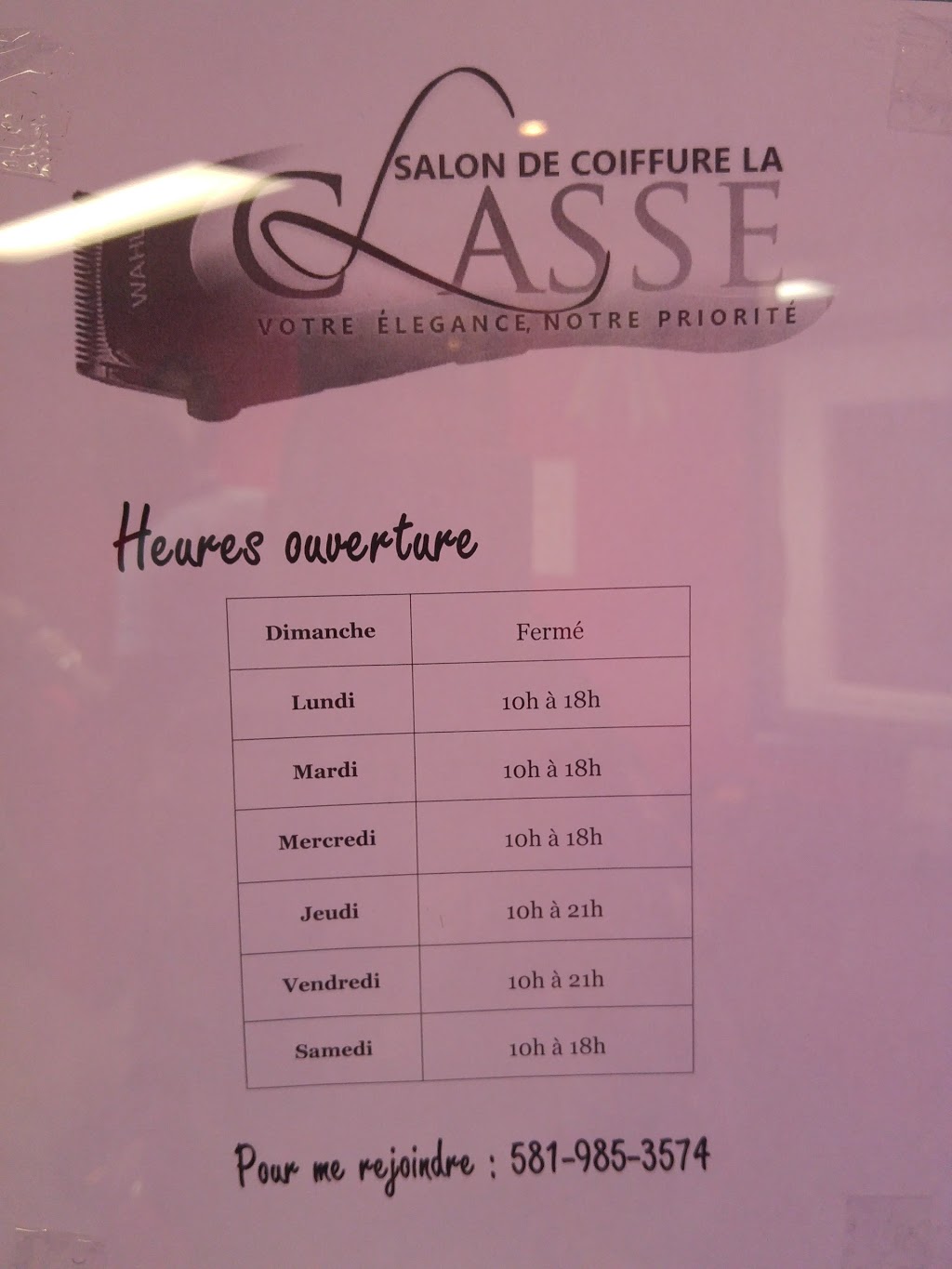 Salon de coiffure (barbershop) la Classe | Centre commercial pyramide, 2360 Ch Ste-Foy, Québec, QC G1V 4H2, Canada | Phone: (581) 985-3574