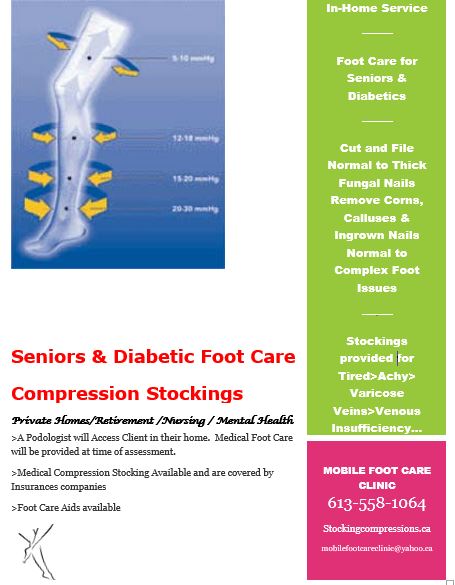 A Mobile Foot Care Clinic | 6709 Stanmore St, Greely, ON K4P 1G7, Canada | Phone: (613) 558-1064