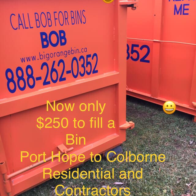 Big Orange Bin (BOB) | 370 Archers Rd, Cobourg, ON K9A 4J8, Canada | Phone: (888) 262-0352