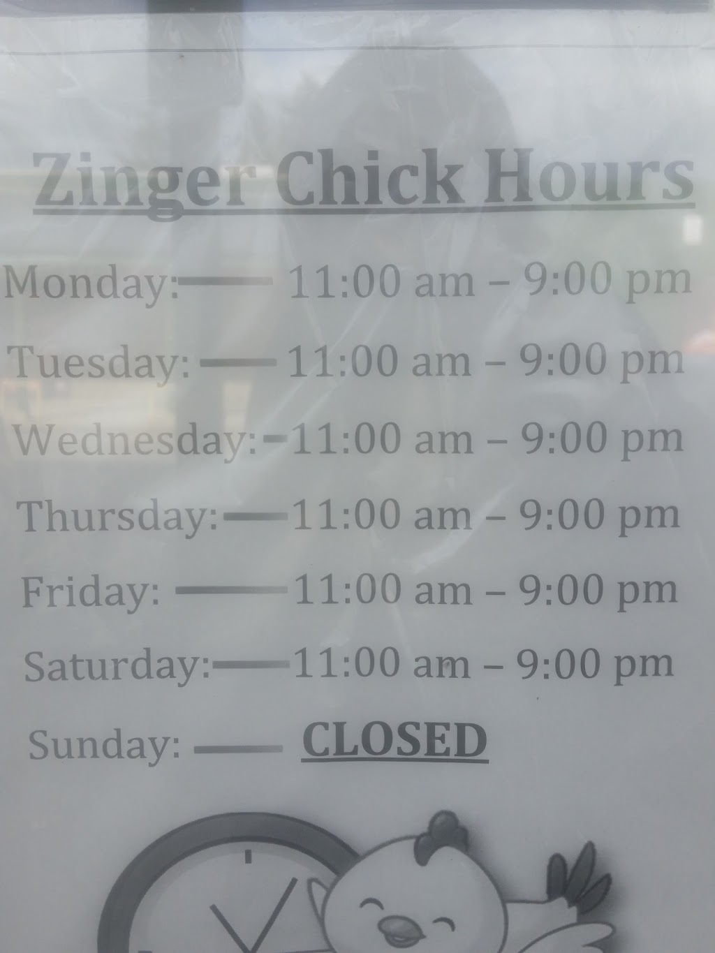 Zinger Chick | 500 Willow Rd, Guelph, ON N1H 7G4, Canada | Phone: (519) 265-8955