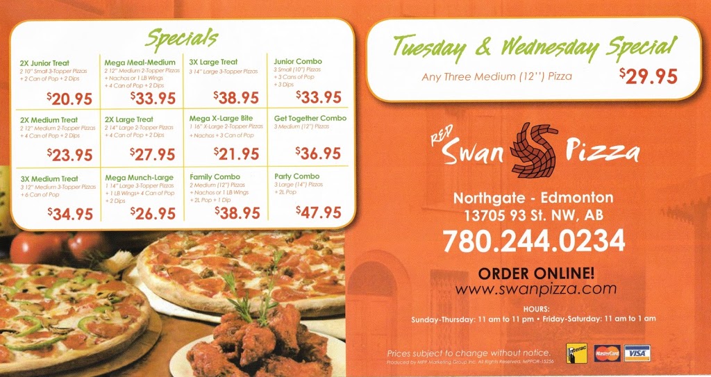 Red Swan Pizza Northgate | 13705 93 St NW, Edmonton, AB T5E 5V6, Canada | Phone: (780) 244-0234