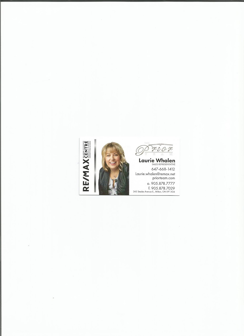 Laurie Whalen-REMAX Real Estate Centre Milton | 345 Steeles Ave E, Milton, ON L9T 3G6, Canada | Phone: (647) 668-1412