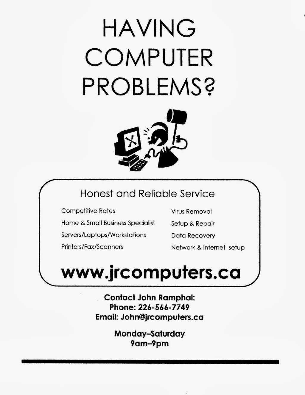 JR Computers | 6 Willow Rd, Guelph, ON N1H 7B5, Canada | Phone: (226) 566-7749
