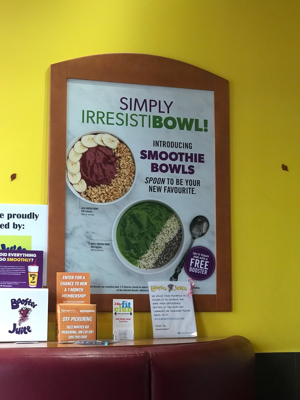 Booster Juice | 650 Kingston Rd Unit 107, Pickering, ON L1V 3N7, Canada | Phone: (905) 420-1010