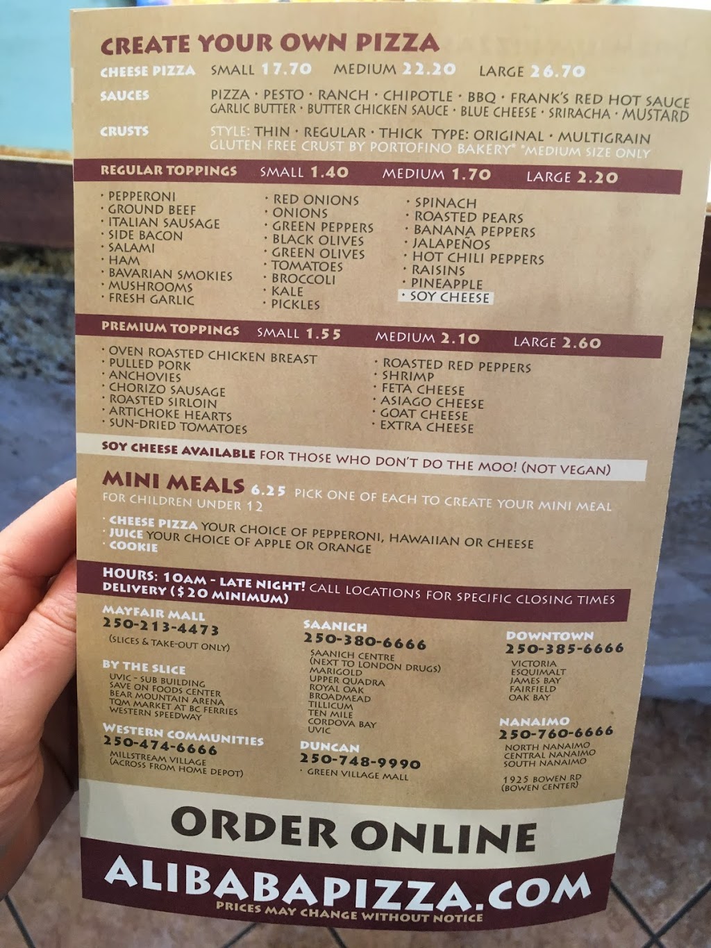 Ali Baba Pizza Westshore | 109, 2401 G, Millstream Ave, Victoria, BC V9B 3R5, Canada | Phone: (250) 474-6666