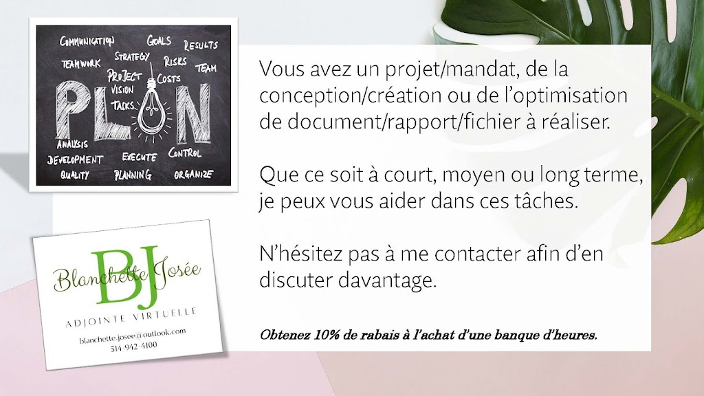 Blanchette Josée Adjointe Virtuelle | 1212 Rue Roussel, Repentigny, QC J5Y 3M5, Canada | Phone: (514) 942-4100