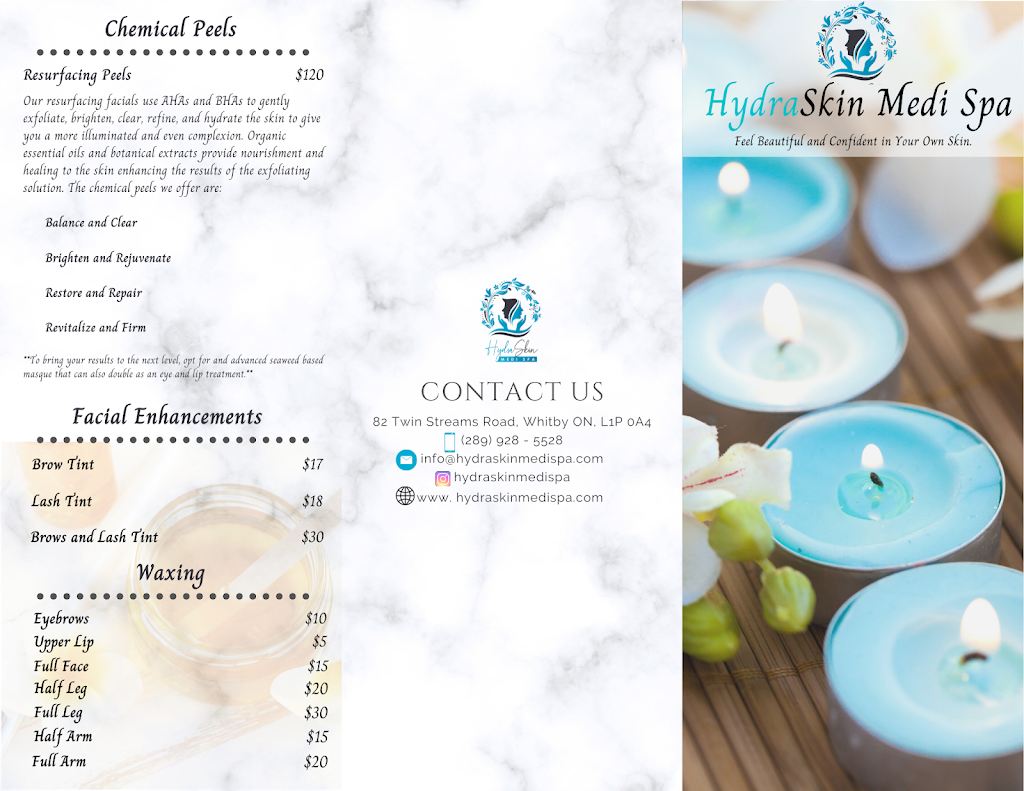 HydraSkin Medi Spa | 82 Twin Streams Rd, Whitby, ON L1P 0A4, Canada | Phone: (289) 928-5528
