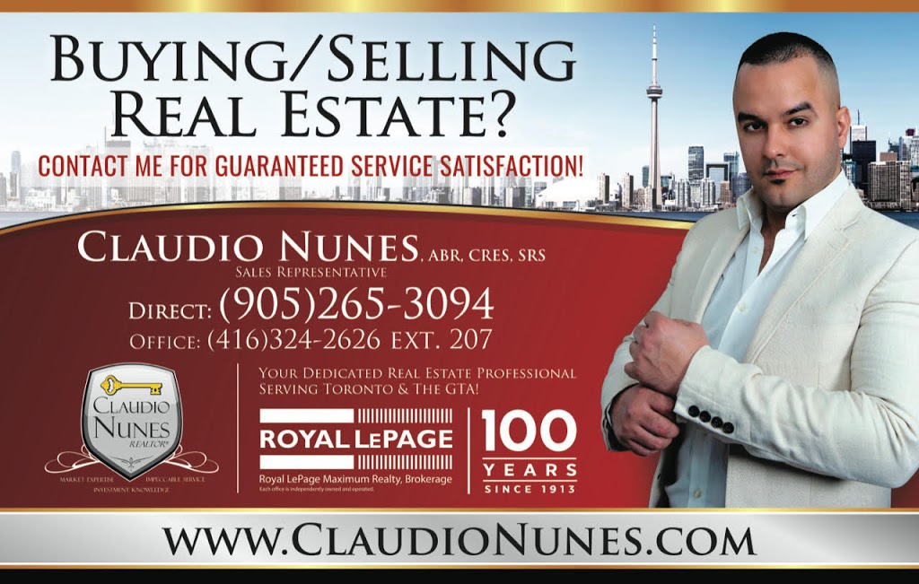 Claudio Nunes • RLP Maximum Realty~ | 7694 Islington Ave 2nd Floor, Woodbridge, ON L4L 1W3, Canada | Phone: (905) 265-3094