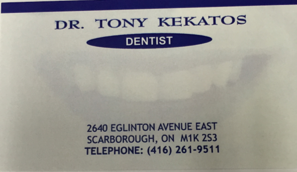 Dr. Tony Kekatos Dental Health Centre | 2640 Eglinton Ave E, Scarborough, ON M1K 2S3, Canada | Phone: (416) 261-9511