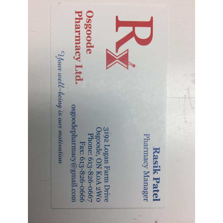 Osgoode Pharmacy | 3192 Logan Farm Dr, Osgoode, ON K0A 2W0, Canada | Phone: (613) 826-0667