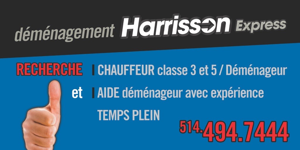 Déménagement Harrisson express | 7700 de lamartine, Anjou, QC H1J 2A8, Canada | Phone: (514) 494-7444