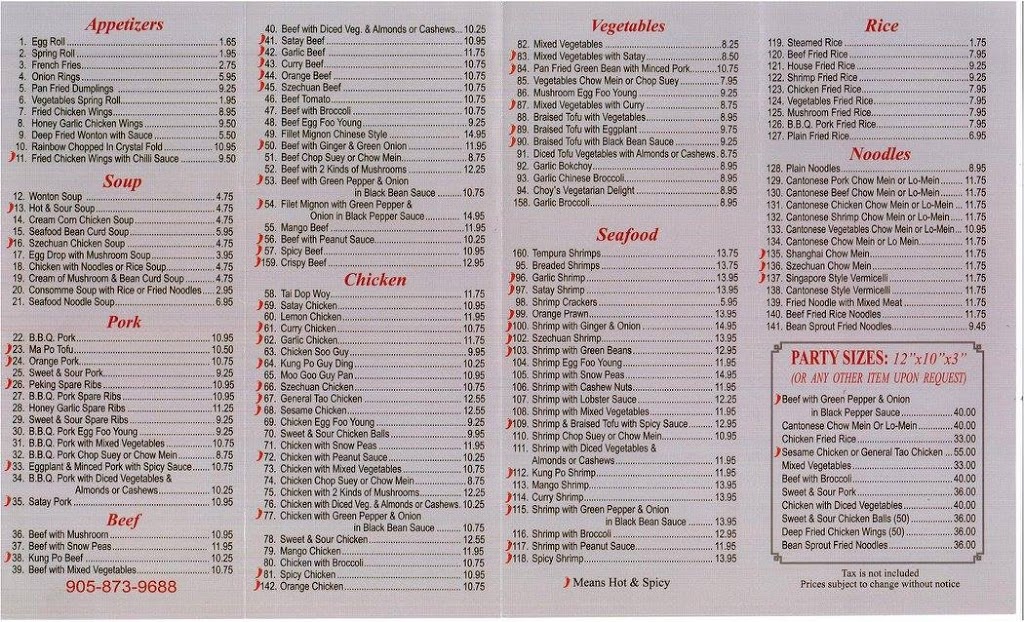 Choys Chinese Restaurant | 118 Guelph St, Halton Hills, ON L7G 4A3, Canada | Phone: (905) 873-9688