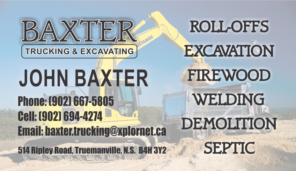 Baxter Trucking and Excavating | 514 Ripley Loop 3 Rd, Amherst, NS B4H 3Y2, Canada | Phone: (902) 694-4274