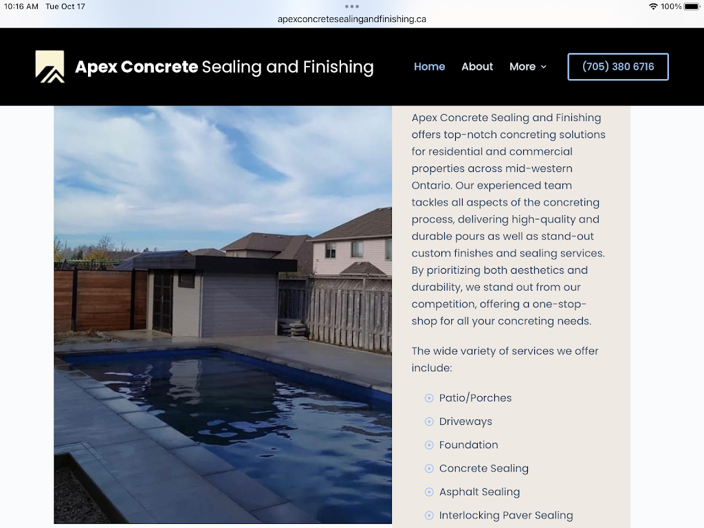 Apex Concrete Sealing and Finishing | 691 Side Rd 5, Ripley, ON N0G 2R0, Canada | Phone: (705) 380-6716