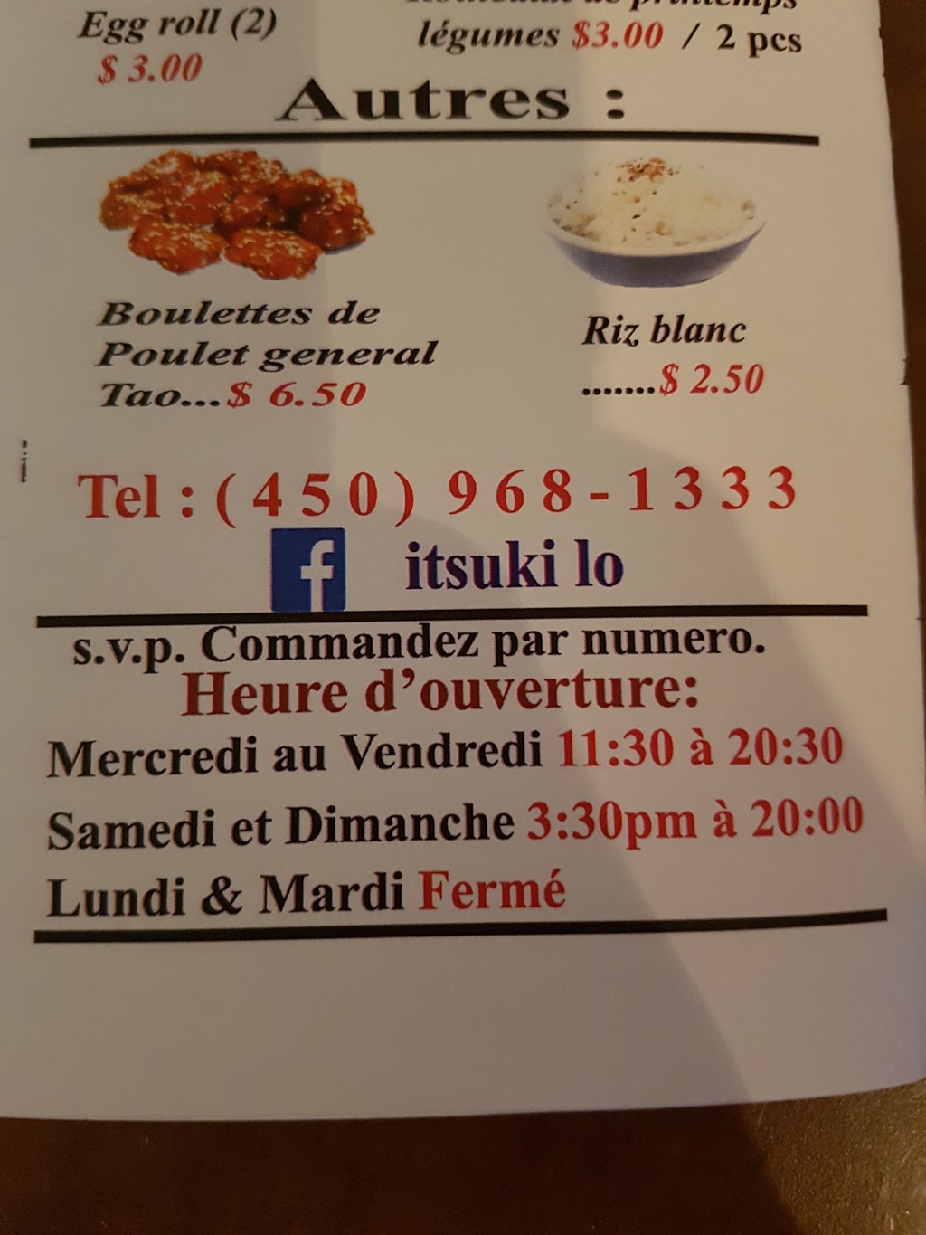 Itsuki | 437 Chemin des Anglais, Mascouche, QC J7L 3P9, Canada | Phone: (450) 968-1333