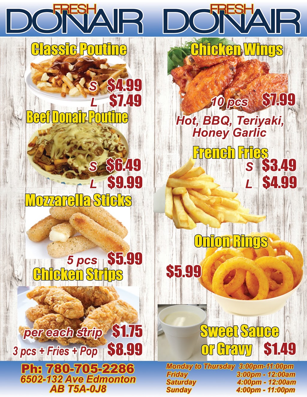 Fresh Donair | 6502 132 Ave NW, Edmonton, AB T5A 0J8, Canada | Phone: (780) 705-2286