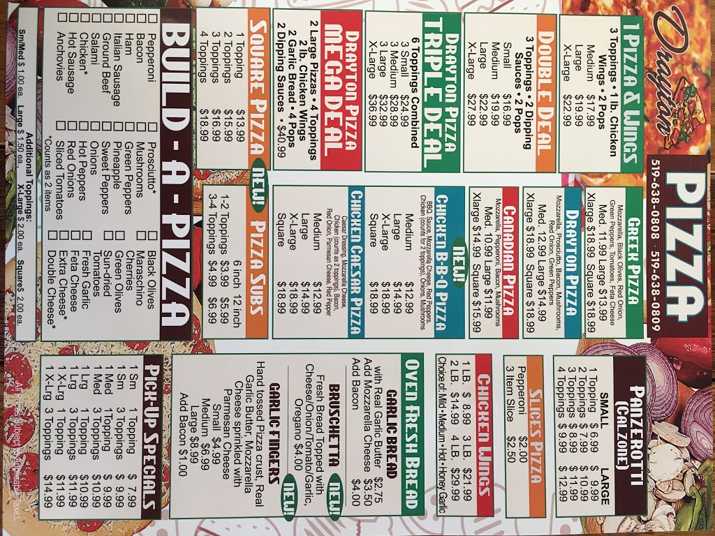Drayton Pizza | 11 Main St E, Drayton, ON N0G 1P0, Canada | Phone: (519) 638-0808