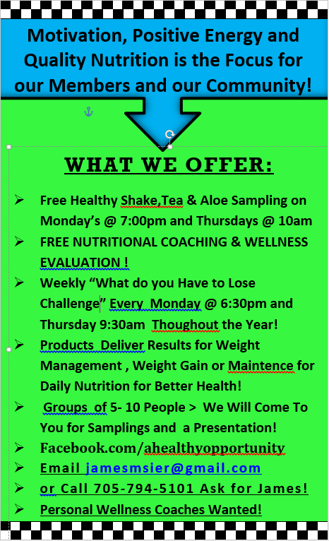 GoHerbalife.com/jamesmsier/en-CA | 222 Steel St #20, Barrie, ON L4M 2G8, Canada | Phone: (705) 794-5101