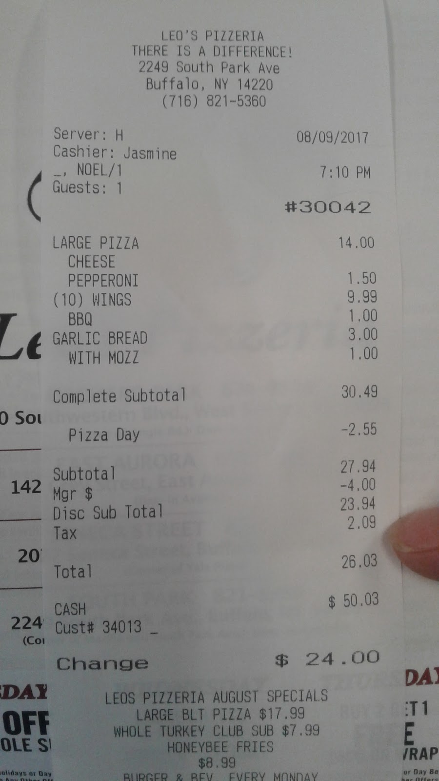 Leos Pizzeria | 2249 South Park Ave, Buffalo, NY 14220, USA | Phone: (716) 821-5360