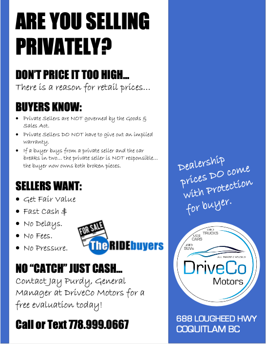 The Ride Buyers | c/o DriveCo Motors, 688 Lougheed Hwy. Unit 1, Coquitlam, BC V3K 3S6, Canada | Phone: (778) 999-0667