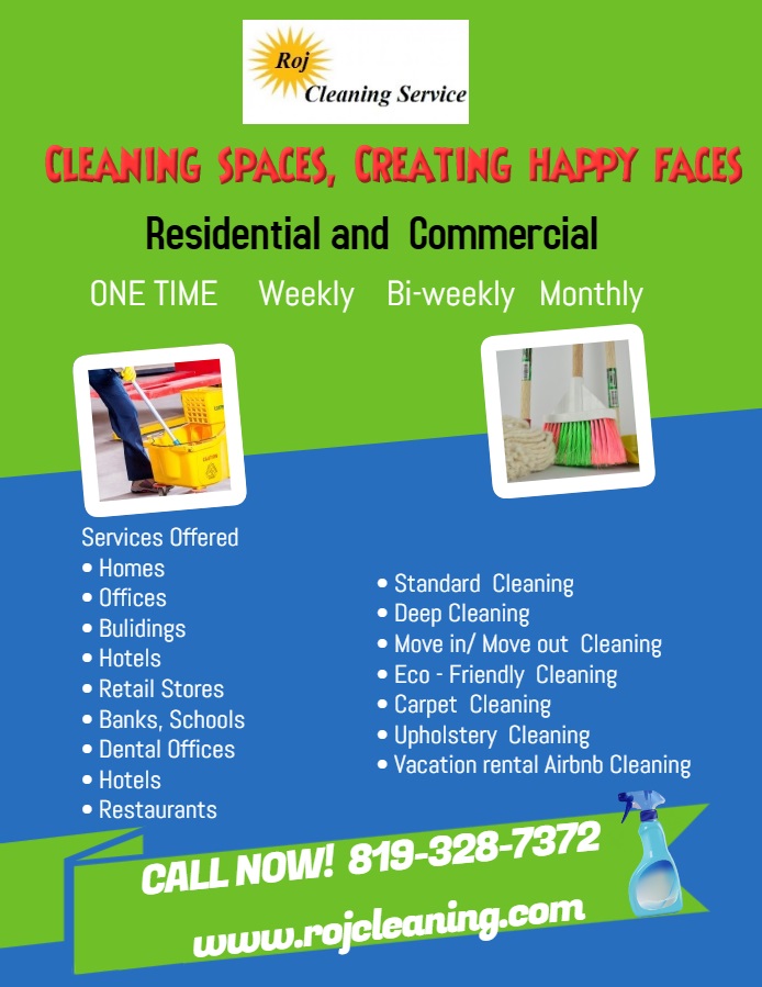 Roj Cleaning Service | 1801 Frobisher Ln # 1202, Ottawa, ON K1G 0E7, Canada | Phone: (819) 328-7372