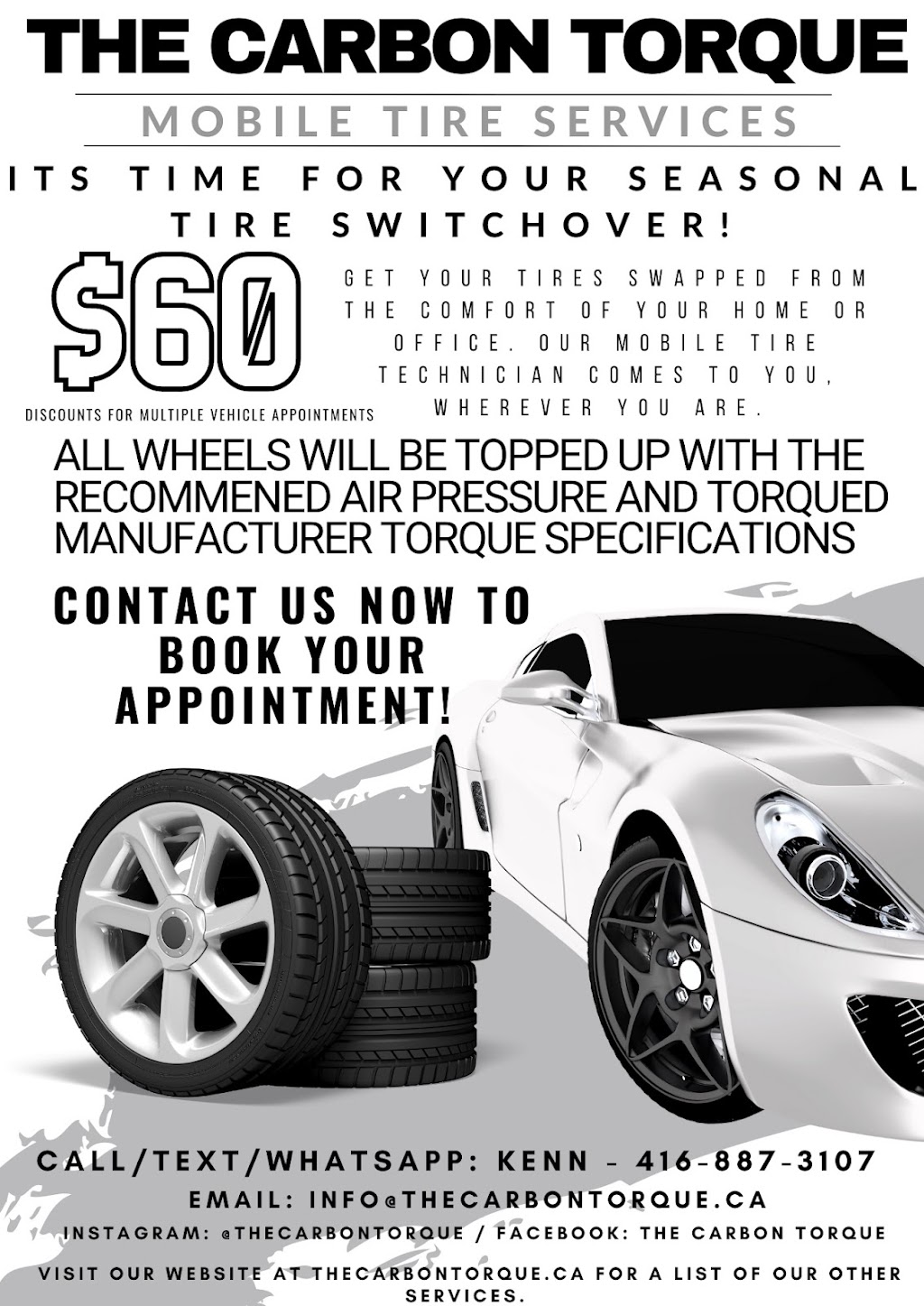The Carbon Torque Mobile Tire Services & Detailing | Veterans Drive, Brampton, ON L7A 4S6, Canada | Phone: (416) 887-3107