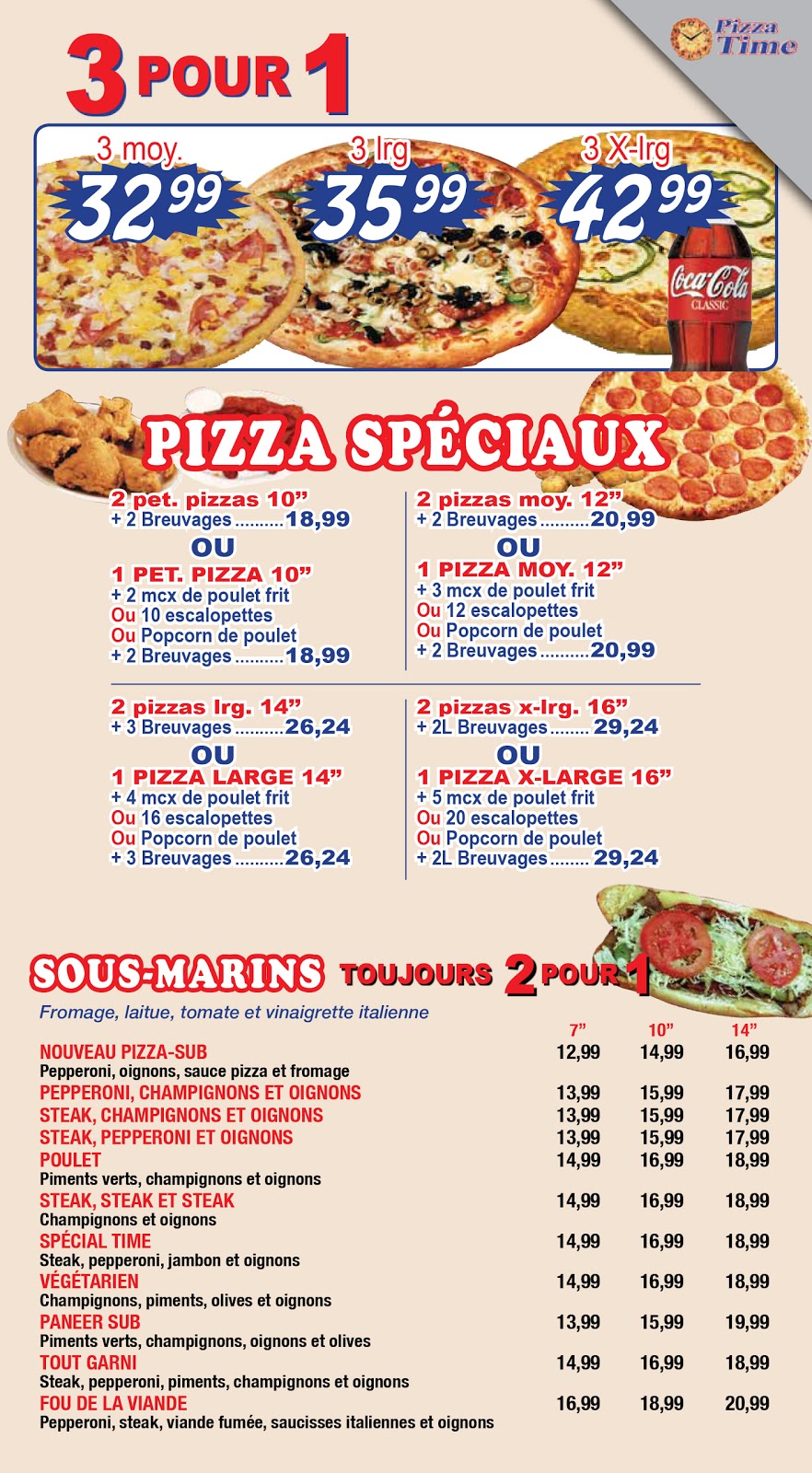 Pizza Time | 1655 Av Dollard, LaSalle, QC H8N 1T7, Canada | Phone: (514) 365-2666