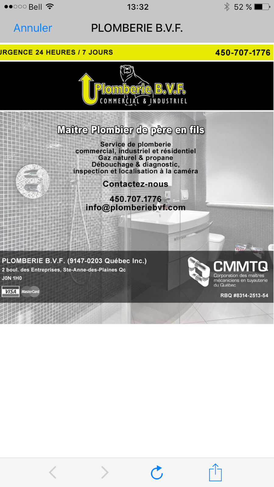 Plomberie BVF | 2 Rue des Entreprises, Sainte-Anne-des-Plaines, QC J0N 1H0, Canada | Phone: (450) 707-1776