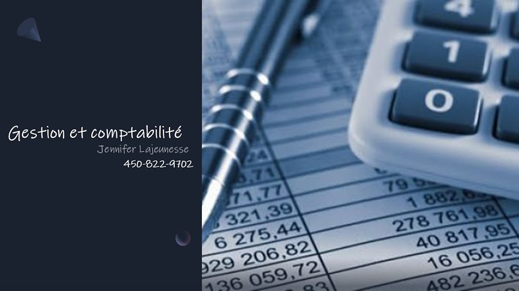Gestion comptable Jennifer Lajeunesse inc. | 9070 Rue Pierre-Rodrigue, Mirabel, QC J7N 0V2, Canada | Phone: (450) 822-9702