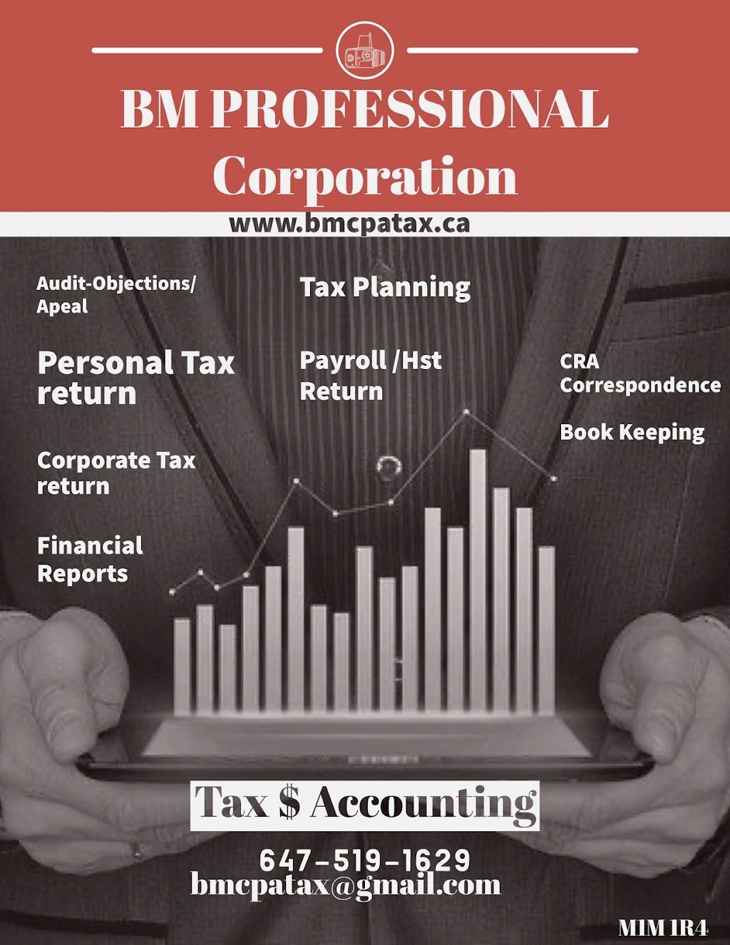 BM CPA Professional Corporation | 3471 KINGSTON ROAD 2ND FLOOR, UNIT, # 1, Toronto, ON M1M 1R4, Canada | Phone: (647) 519-1629
