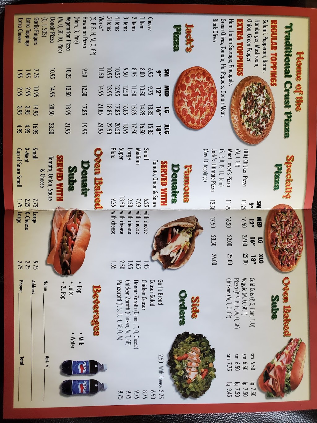 Jacks Pizza | 15 Rue du Vestiaire, Shédiac, NB E4P 2W2, Canada | Phone: (506) 532-2222