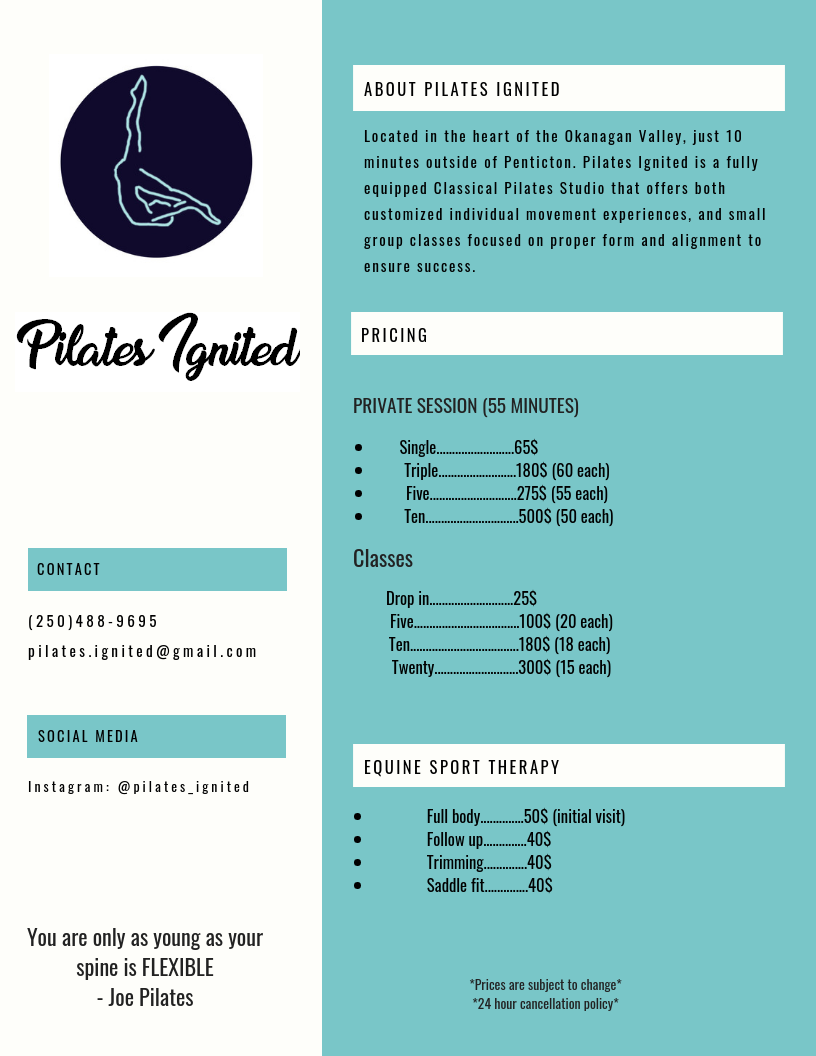Pilates Ignited | 3009 W Bench Dr, Penticton, BC V2A 8Z8, Canada | Phone: (250) 488-9695
