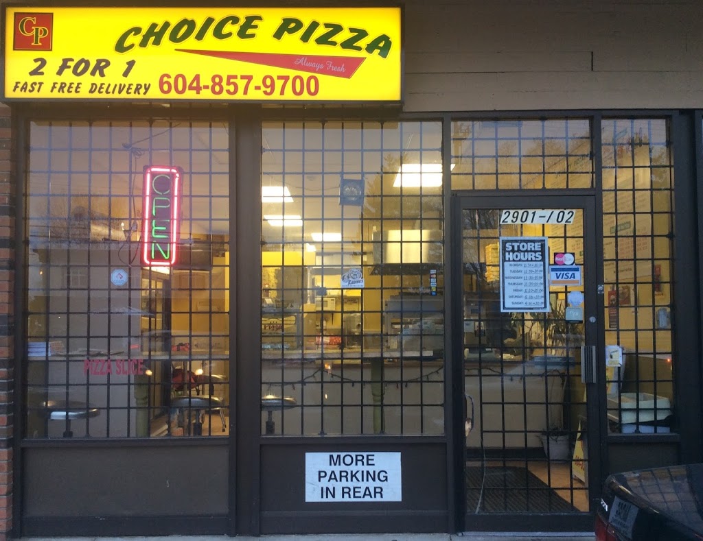 Choice Pizza Ltd | 2901 272 St #102, Aldergrove, BC V4W 3C4, Canada | Phone: (604) 857-9700
