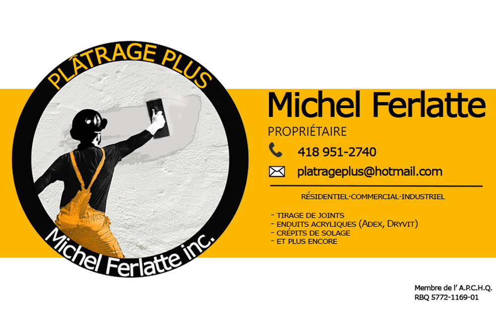 Plâtrage Plus Michel Ferlatte | 455 Rue Denis, Québec, QC G2L 1P5, Canada | Phone: (418) 951-2740
