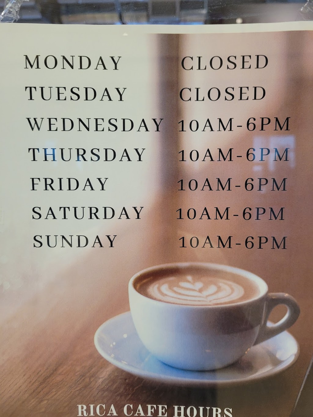 Rica Cafe | 9390 Woodbine Ave Unit 1D69, Markham, ON L6C 0M5, Canada | Phone: (647) 947-9183