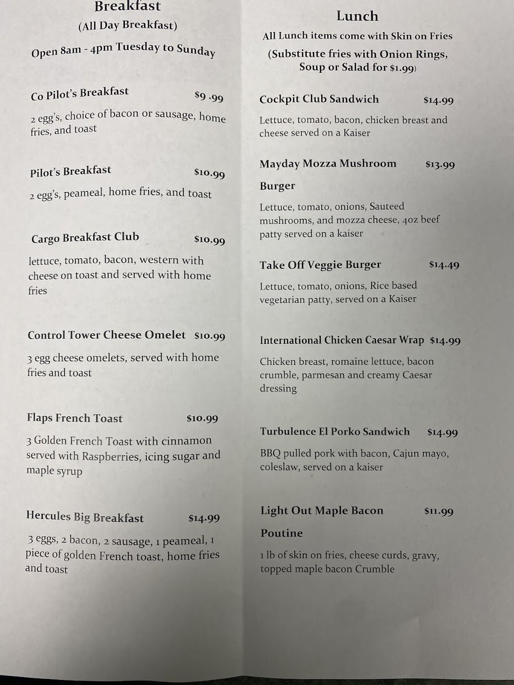 Fired Up At Grilled In Action Landing Gear Diner | 34 Saugeen Airport Rd, Walkerton, ON N0G 2V0, Canada | Phone: (226) 568-1430