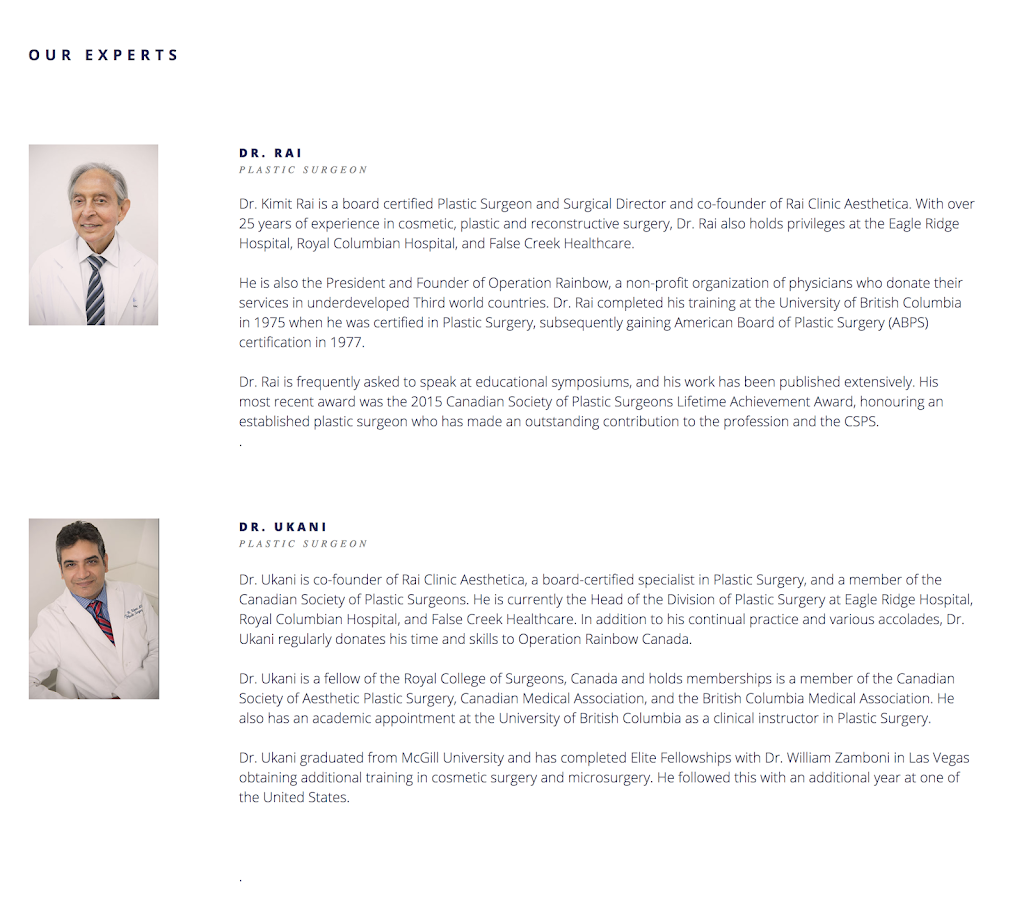 Rai Clinic Aesthetica | 301 E Columbia St #405, New Westminster, BC V3L 3W5, Canada | Phone: (778) 654-7218