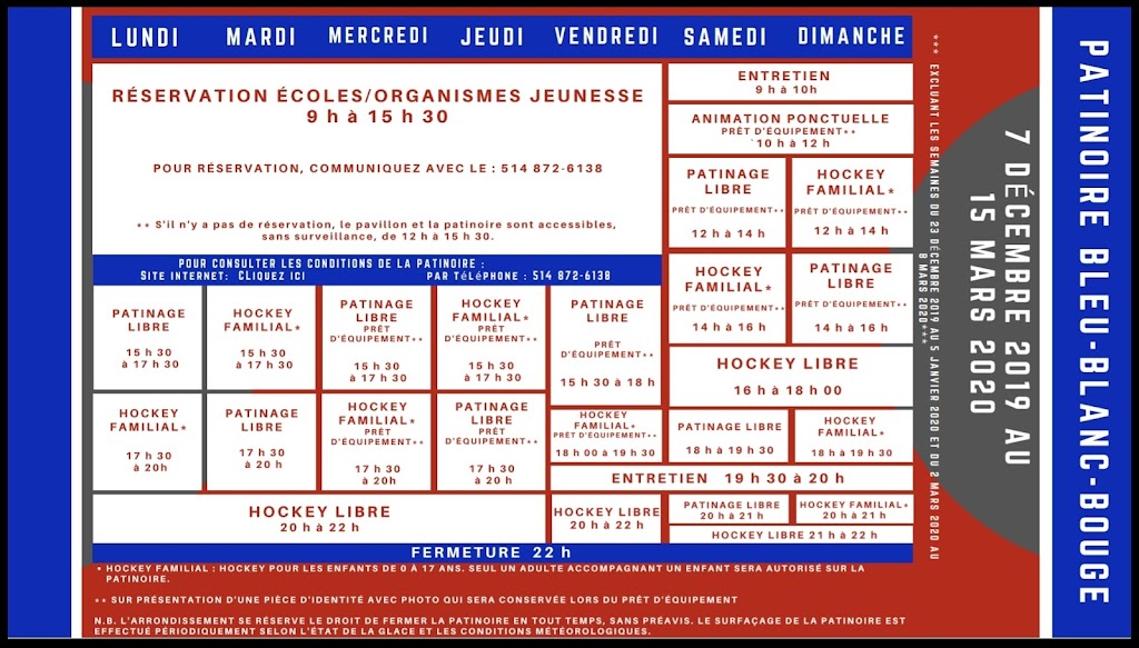 Patinoire Bleu-Blanc-Bouge (Cartierville) | Cartierville, Montreal, QC H4J 2P4, Canada | Phone: (514) 872-6138