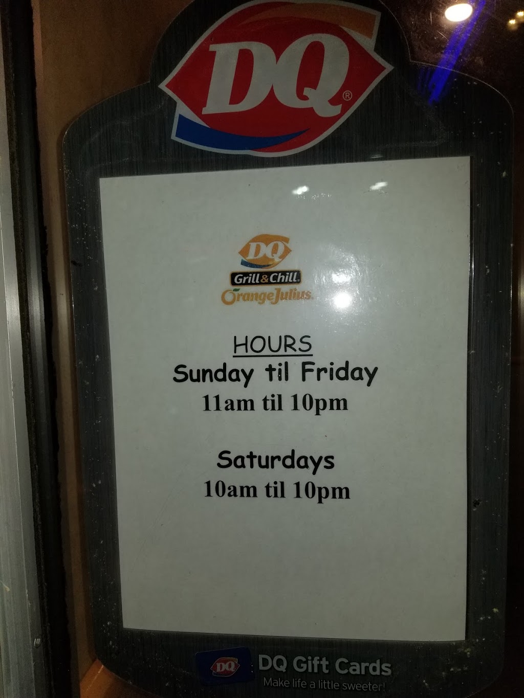 Dairy Queen Grill & Chill | 403 Boundary Ave, Fort QuAppelle, SK S0G 1S0, Canada | Phone: (306) 332-6899