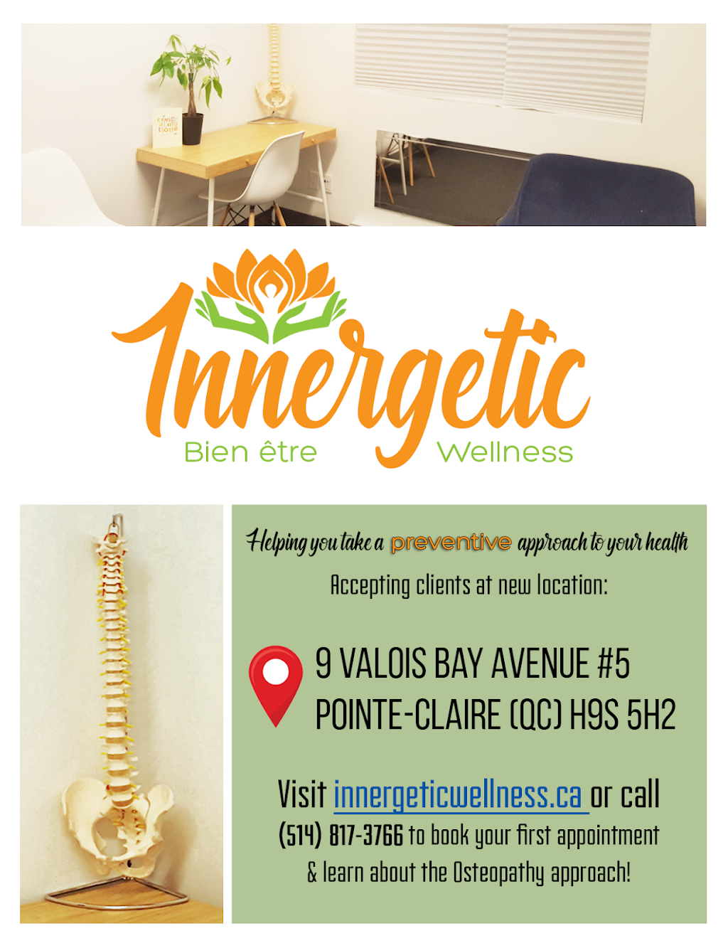 Bien-être Innergetic Wellness | 9 Avenue de la Baie de Valois UNIT 5, Pointe-Claire, QC H9S 5H2, Canada | Phone: (514) 817-3766