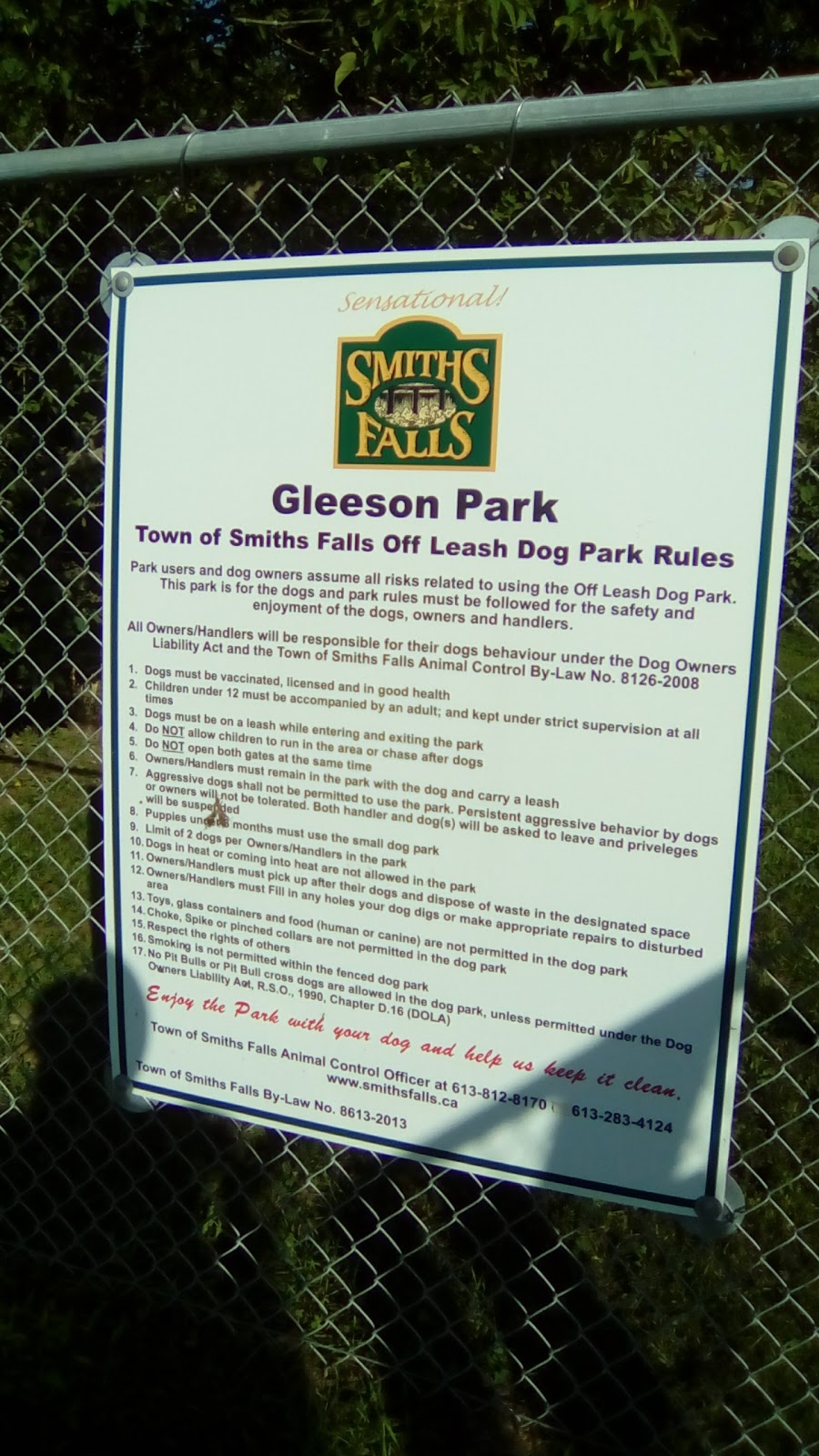 Gleeson Park Off-leash Dog Area | 25 Old Slys Rd, Smiths Falls, ON K7A 3M3, Canada