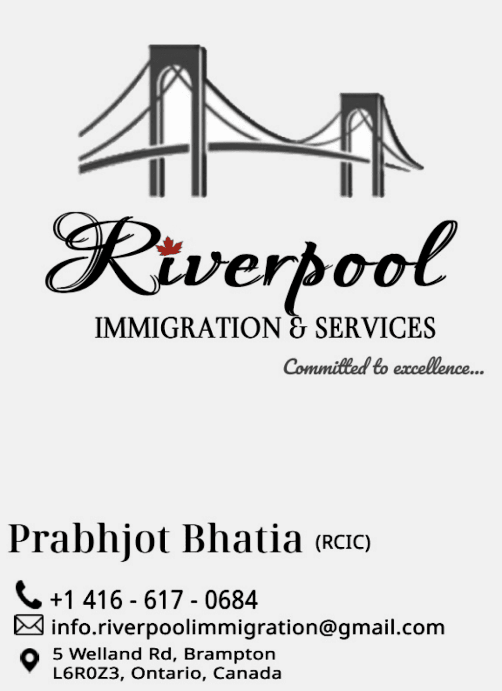 Riverpool Immigration Services Inc | 5 Welland Rd, Brampton, ON L6R 0Z3, Canada | Phone: (416) 617-0684