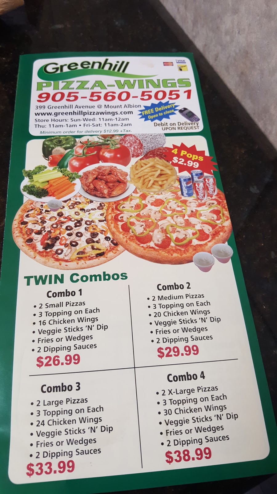 Greenhill Pizza and Wings | 399 Greenhill Ave, Hamilton, ON L8K 6N5, Canada | Phone: (905) 560-5051