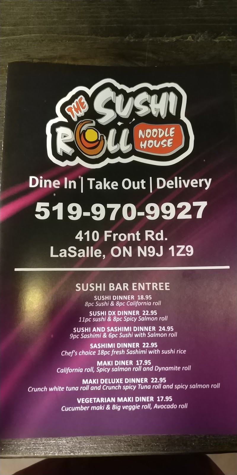 The Sushi Roll Noodle House | 410 Front Rd, Windsor, ON N9J 1Z9, Canada | Phone: (519) 970-9927
