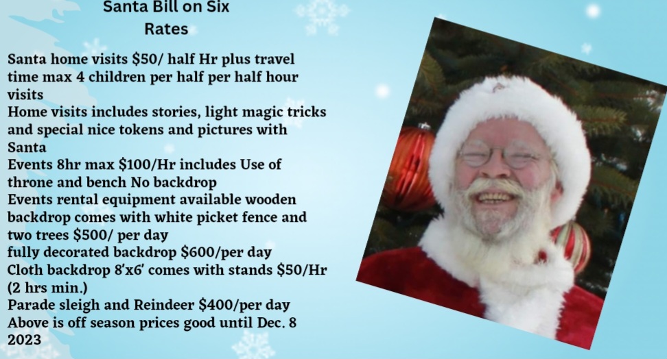 Santa Bill on Six | 312616 Hwy 6 RR3, Durham, ON N0G 1R0, Canada | Phone: (519) 369-7335